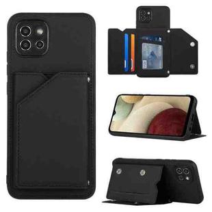 For Samsung Galaxy A03 164mm Skin Feel PU + TPU + PC Phone Case(Black)