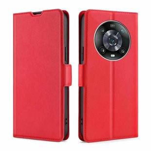 For Honor Magic4 Pro Ultra-thin Voltage Side Buckle Flip Leather Case(Red)