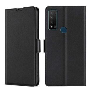 For TCL Bremen 5G / 20AX 5G / 20R 5G Ultra-thin Voltage Side Buckle PU + TPU Leather Phone Case(Black)