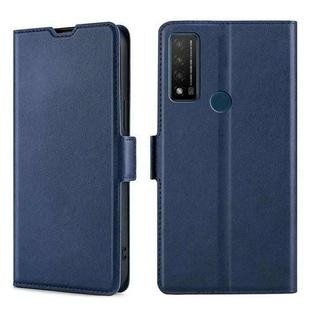 For TCL Bremen 5G / 20AX 5G / 20R 5G Ultra-thin Voltage Side Buckle PU + TPU Leather Phone Case(Blue)