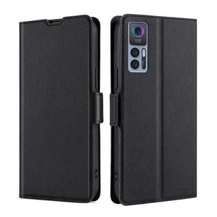 For TCL 30 5G / 30+ 5G Ultra-thin Voltage Side Buckle PU + TPU Leather Phone Case(Black)