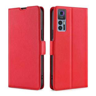 For TCL 30 5G / 30+ 5G Ultra-thin Voltage Side Buckle PU + TPU Leather Phone Case(Red)