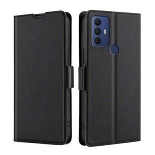 For TCL 305 / 30 SE / 306 & Sharp Aquos V6 / V6 Plus Ultra-thin Voltage Side Buckle PU + TPU Leather Phone Case(Black)