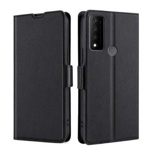 For TCL 30 V 5G T781S Ultra-thin Voltage Side Buckle PU + TPU Leather Phone Case(Black)