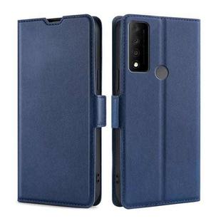 For TCL 30 V 5G T781S Ultra-thin Voltage Side Buckle PU + TPU Leather Phone Case(Blue)
