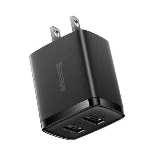 Baseus 10.5W Dual USB Travel Charger Power Adapter, US Plug(Black)