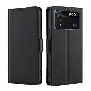 For Xiaomi Poco M4 Pro Ultra-thin Voltage Side Buckle Flip Leather Case(Black)