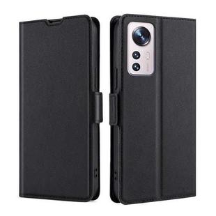 For Xiaomi 12 Pro Ultra-thin Voltage Side Buckle Flip Leather Case(Black)