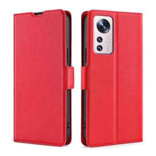 For Xiaomi 12 Pro Ultra-thin Voltage Side Buckle Flip Leather Case(Red)