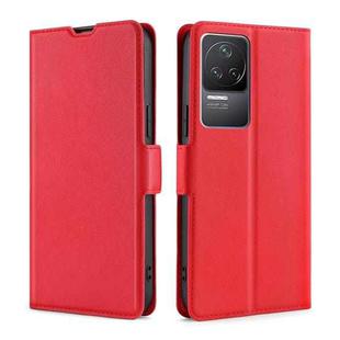 For Xiaomi Redmi K50 / K50 Pro Ultra-thin Voltage Side Buckle Flip Leather Case(Red)