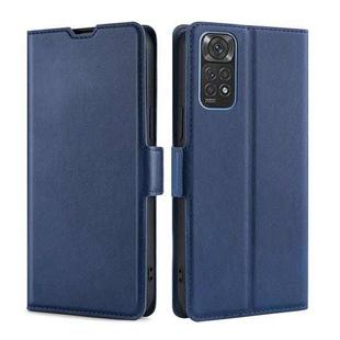 For Xiaomi Redmi Note 11 Global / Note 11S Ultra-thin Voltage Side Buckle Flip Leather Case(Blue)