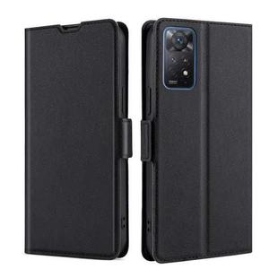 For Xiaomi Redmi Note 11 Pro 4G / 5G Ultra-thin Voltage Side Buckle Flip Leather Case(Black)