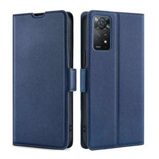 For Xiaomi Redmi Note 11 Pro 4G / 5G Ultra-thin Voltage Side Buckle Flip Leather Case(Blue)