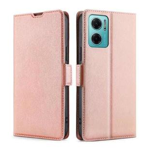 For Xiaomi Redmi Note 11E 5G Ultra-thin Voltage Side Buckle Flip Leather Case(Rose Gold)