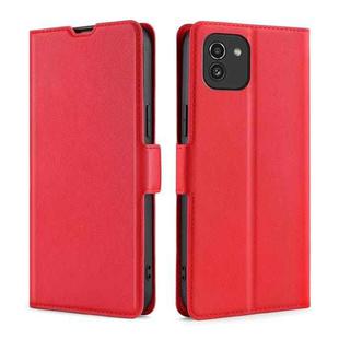 For Samsung Galaxy A03 166mm Ultra-thin Voltage Side Buckle Flip Leather Case(Red)