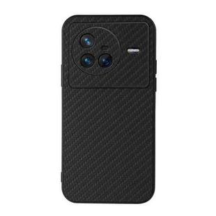 For vivo X80 Carbon Fiber Texture PU Phone Case(Black)