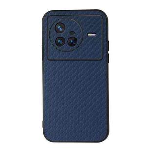 For vivo X80 Carbon Fiber Texture PU Phone Case(Blue)