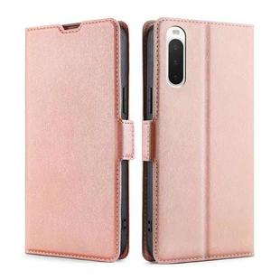 For Sony Xperia 10 IV Ultra-thin Voltage Side Buckle Flip Leather Case(Rose Gold)