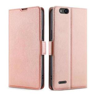 For ZTE Tempo X / N9137 Ultra-thin Voltage Side Buckle Flip Leather Case(Rose Gold)