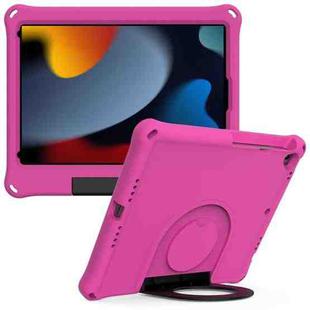For iPad 10.2 2021 / 2020 / 2019 EVA Handle Holder Tablet Case(Rose Red)