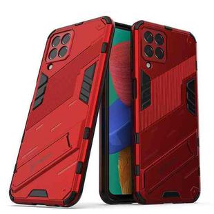 For Samsung Galaxy M33 5G India Punk Armor 2 in 1 PC + TPU Shockproof Phone Case with Invisible Holder(Red)