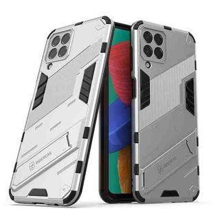 For Samsung Galaxy M33 5G India Punk Armor 2 in 1 PC + TPU Shockproof Phone Case with Invisible Holder(White)