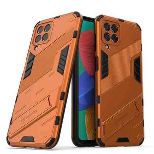 For Samsung Galaxy M33 5G India Punk Armor 2 in 1 PC + TPU Shockproof Phone Case with Invisible Holder(Orange)