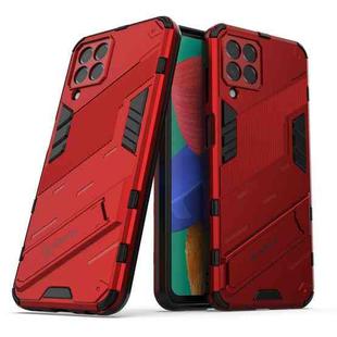 For Samsung Galaxy M33 5G Punk Armor 2 in 1 PC + TPU Shockproof Phone Case with Invisible Holder(Red)