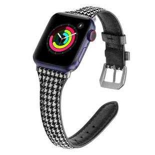 Genuine Leather Watch Band For Apple Watch Series 9&8&7 41mm / SE 3&SE 2&6&SE&5&4 40mm / 3&2&1 38mm(Houndstooth)