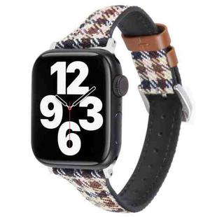 Genuine Leather Watch Band For Apple Watch Ultra 49mm&Watch Ultra 2 49mm / Series 9&8&7 45mm / SE 3&SE 2&6&SE&5&4 44mm / 3&2&1 42mm(Plaid)