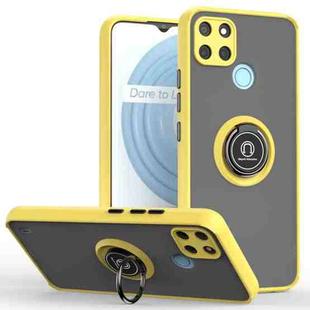 For OPPO Realme C21Y Q Shadow 1 Series TPU + PC Ring Holder Phone Case(Yellow)
