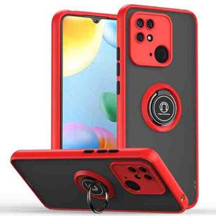 For Xiaomi Redmi 10C Q Shadow 1 Series TPU + PC Ring Holder Phone Case(Red)