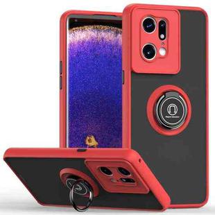 For OPPO Find X5 Pro Q Shadow 1 Series TPU + PC Ring Holder Phone Case(Red)