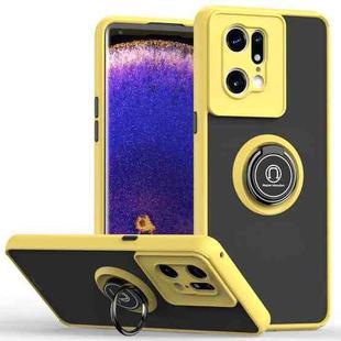 For OPPO Find X5 Pro Q Shadow 1 Series TPU + PC Ring Holder Phone Case(Yellow)