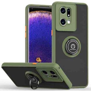 For OPPO Find X5 Pro Q Shadow 1 Series TPU + PC Ring Holder Phone Case(Army Green)