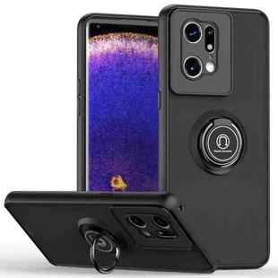 For OPPO Find X5 Pro Q Shadow 1 Series TPU + PC Ring Holder Phone Case(Black)