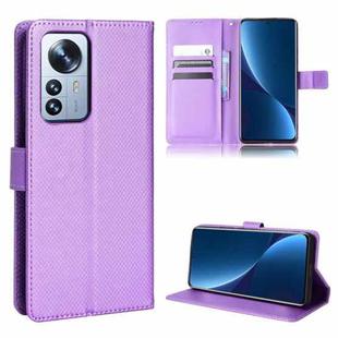 For Xiaomi 12 Pro Diamond Texture Leather Phone Case(Purple)