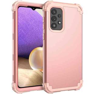 For Samsung Galaxy A73 5G PC + Silicone Phone Case(Rose Gold)