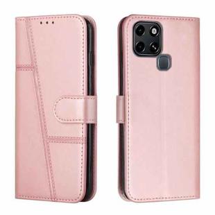 For Infinix Smart 6 Stitching Calf Texture Buckle Leather Phone Case(Pink)