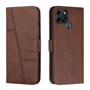 For Infinix Smart 6 Stitching Calf Texture Buckle Leather Phone Case(Brown)