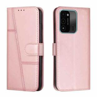 For Tecno Spark Go 2022 / Spark 8C Stitching Calf Texture Buckle Leather Phone Case(Pink)