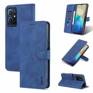 For vivo Y33s/Y75 5G AZNS Skin Feel Calf Texture Horizontal Flip Leather Phone Case(Blue)