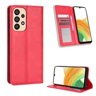 For Samsung Galaxy A23 5G Magnetic Buckle Retro Texture Leather Phone Case(Red)