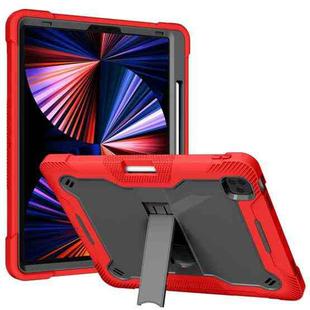 For iPad Pro 12.9 2022 / 2021 / 2020 / 2018 Silicone + PC Shockproof Tablet Case(Red+Black)