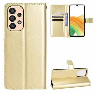 For Samsung Galaxy A23 5G Crazy Horse Texture Horizontal Flip Phone Leather Case(Gold)