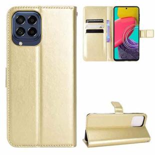 For Samsung Galaxy M53 5G Crazy Horse Texture Horizontal Flip Phone Leather Case(Gold)