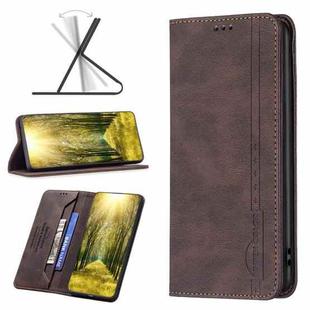 For Sony Xperia 10 III Magnetic RFID Blocking Anti-Theft Leather Phone Case(Brown)