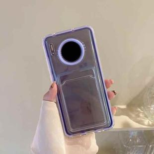 For Huawei Mate 30 Transparent Card Slot TPU Phone Case(Purple)