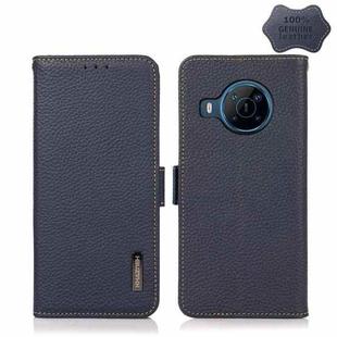 For Nokia X100 KHAZNEH Side-Magnetic Litchi Genuine Leather RFID Phone Case(Blue)