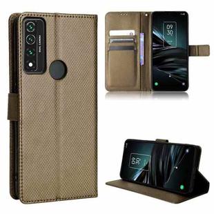 For TCL 4X 5G / T601DL Diamond Texture Leather Phone Case(Brown)